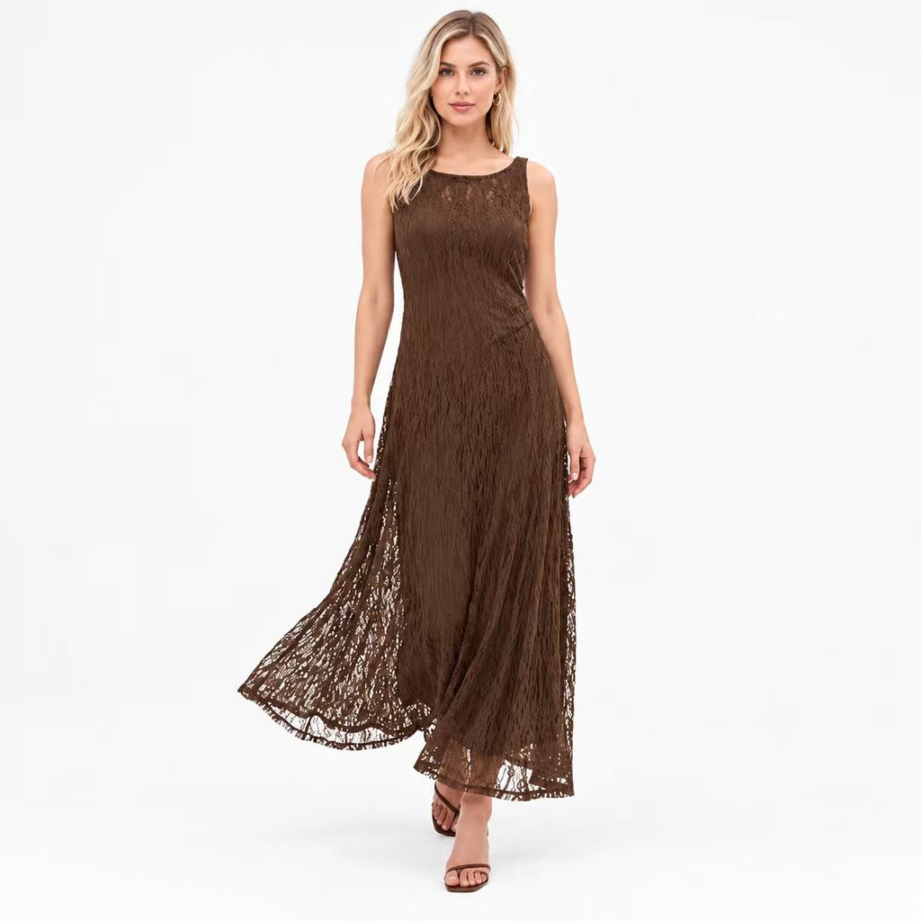 AVINO Cocoa Column Asymmetry Midi Dress - image 01