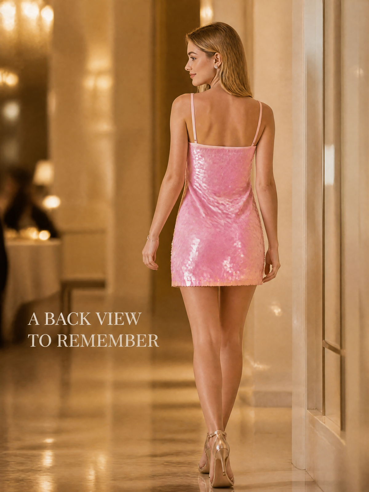 AVINO Rosé Ombre Sequin Mini Dress - image 03