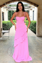 Anais Tiered Ruffle Maxi Dress - Pink