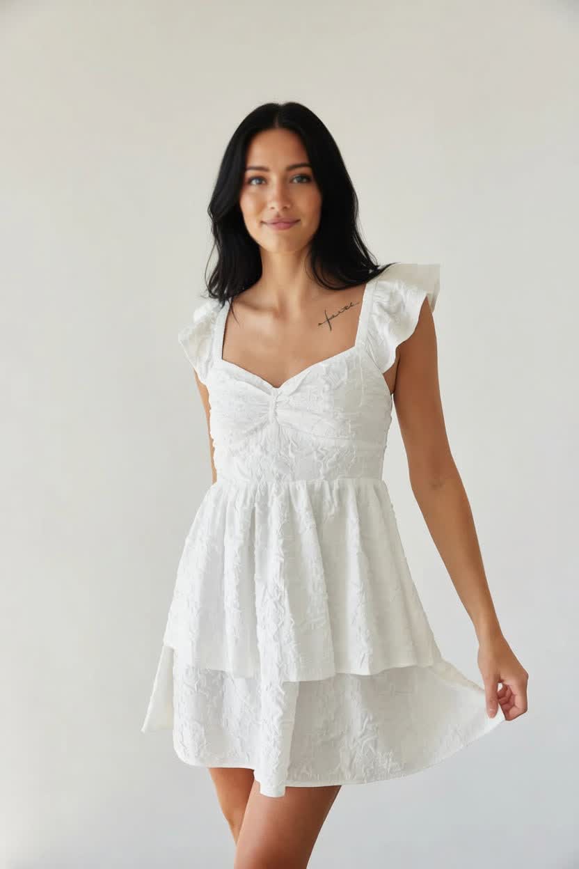 Ashlyn Sweetheart Ruffle Mini Dress