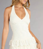 Ruffle Me Up Lace Halter Mini Dress
